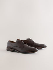 Saffiano Brown Leather Derby Shoes By Monk Bespoke Labs