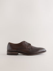 Saffiano Brown Leather Derby Shoes By Monk Bespoke Labs