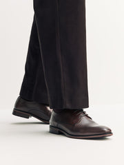 Saffiano Brown Leather Derby Shoes By Monk Bespoke Labs