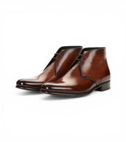 Cape Town Cognac Brown High Ankle Derby by Monk BeSpoke