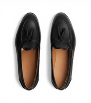 Dallas Big Size Black Moccasins by Monk Bespoke Labs