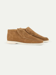 Florence Warm Tan Suede Slip-On Ankle Loafers By Monk Bespoke Labs