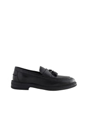 Black Leather Tassel Loafer By Monk Bespoke Labs
