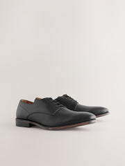 Saffiano Black Leather Derby Shoes By Monk Bespoke Labs