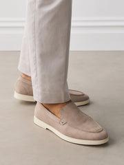 Tokyo Stone Grey Suede Loafers By Monk Bespoke Labs