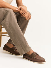 Pusan Two-Tone Suede Boat Shoes By Monk Bespoke Labs