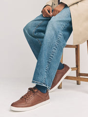Brown Leather Sneakers, Men's sneakers, leather, shoes, casual sneakers, designer sneakers