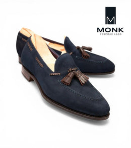 Johannesburg Navy Blue Moccasins by Monk BeSpoke