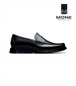 Accra Black Moccasins by Monk BeSpoke