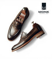 Casablanca Big Size Coffee Moccasins by Monk Bespoke Labs