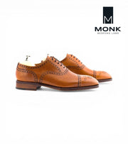 Atlanta Tan Brogue Oxford by Monk Bespoke Labs