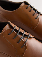 Legacy Cognac Leather Derby Captoe Shoes By Monk Bespoke Labs