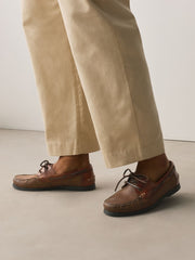 Busan Brown Suede Boat Shoes By Monk Bespoke Labs